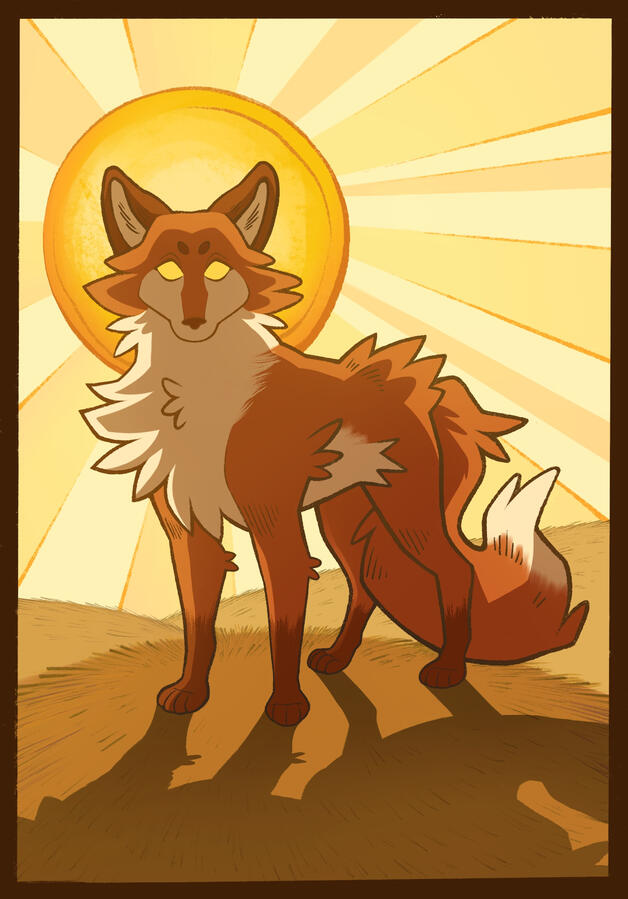 Vixen of the Sun Cell-shaded + full-body (simple pose) + simple scene (commission equivalent = $40)